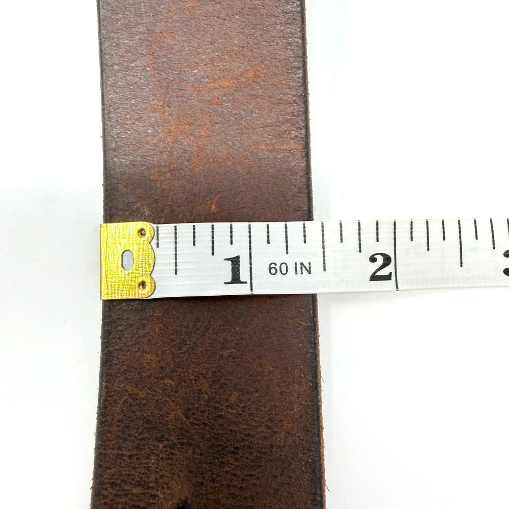 Amish‎ Made Belts Mens Leather Belt Brown Patina Brass Buckle 44
